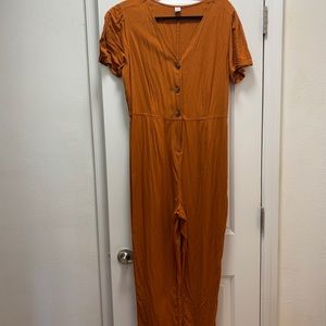 GUC Old Navy Puff Sleeve Linen Blend Jumpsuit